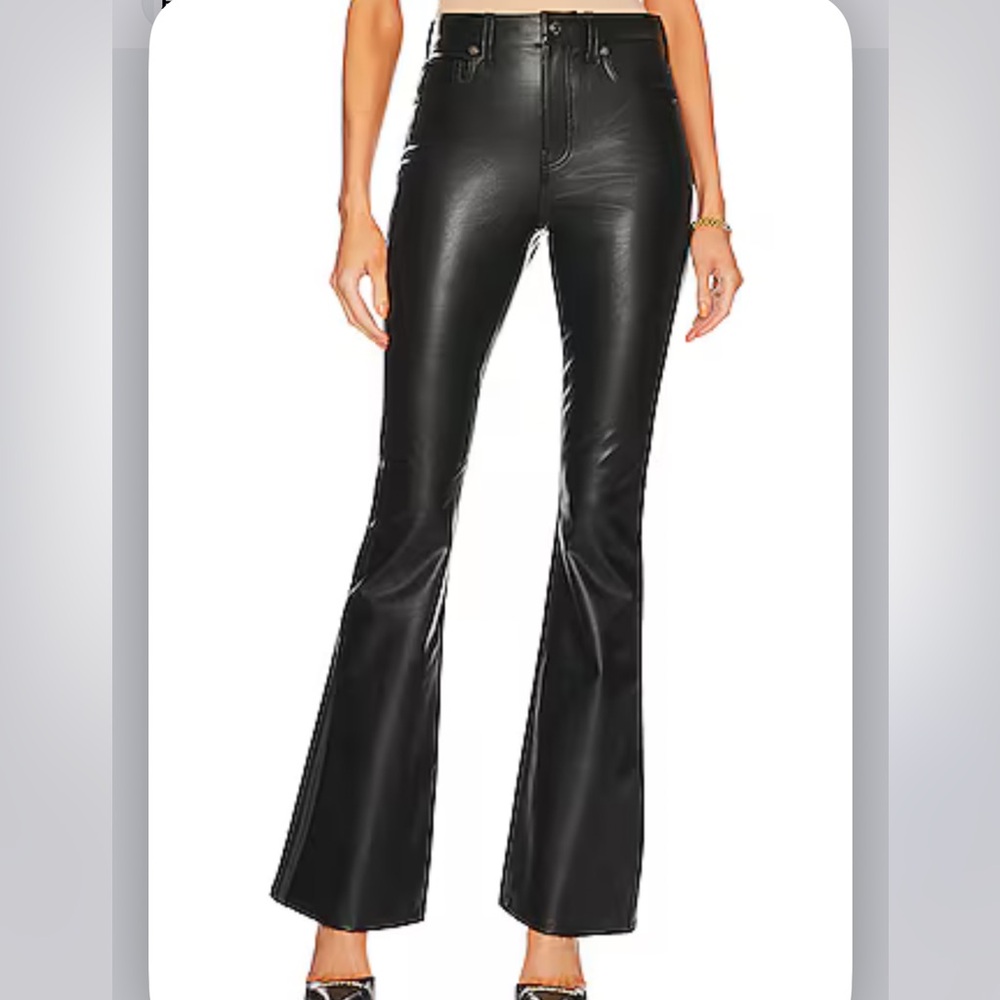 Veronica Beard High-Rise Stretch Vegan Leather Beverly Pant in Black - Picture 4 of 16